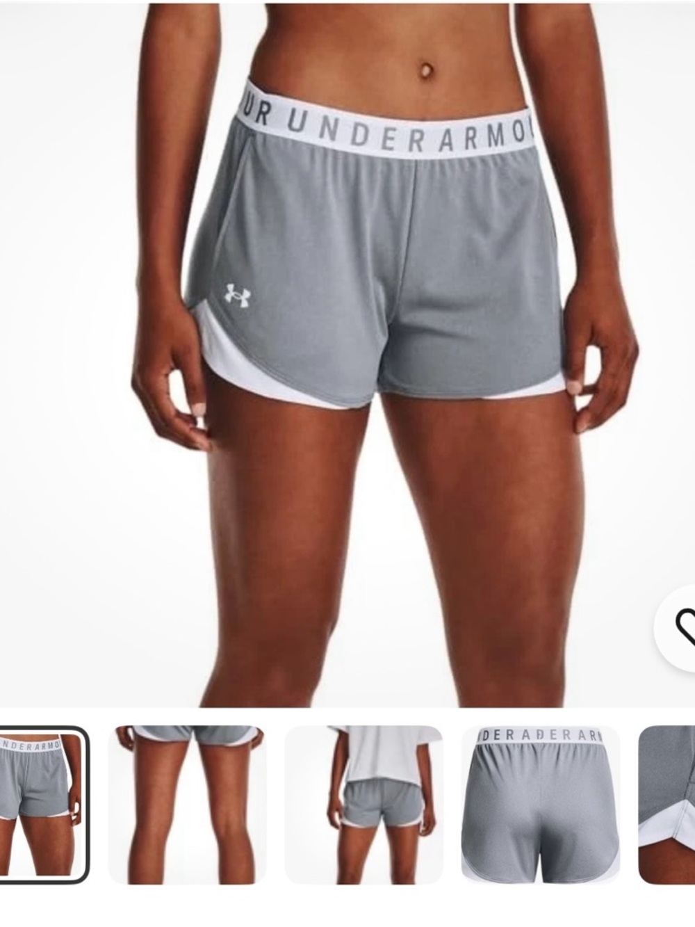 Under Armour Play up Athletics Light Gray Athletic Shorts with White Trim